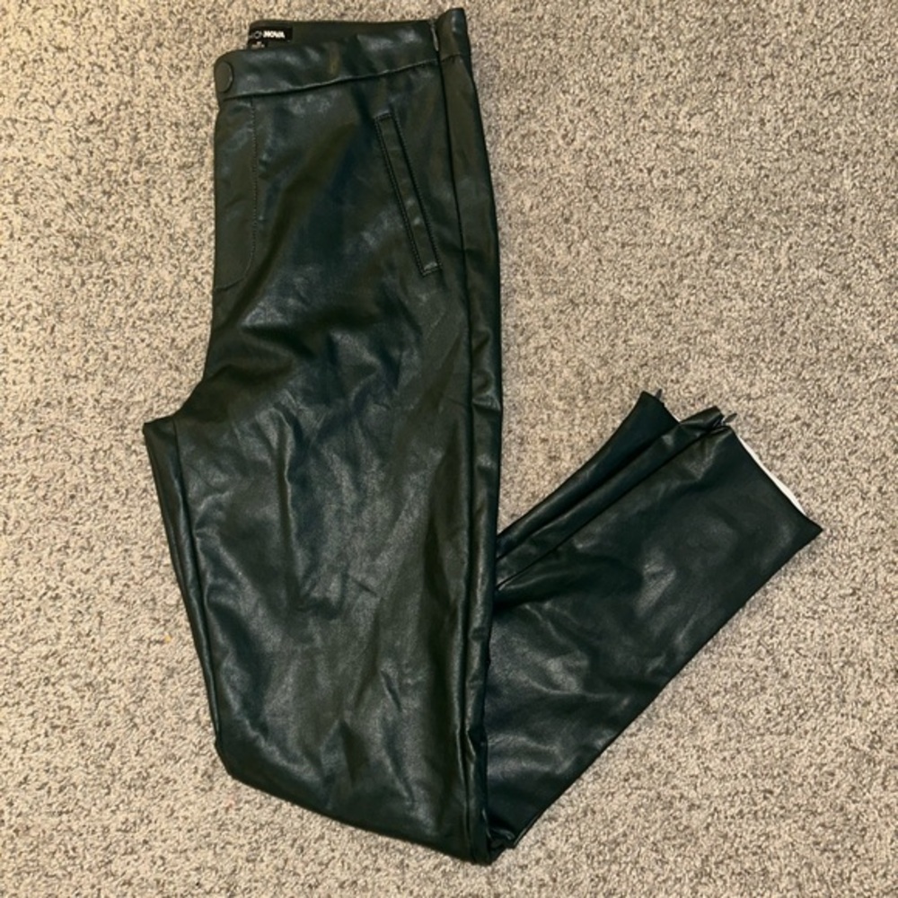 Fashion Nova Unforgettable Memories Zipper Skinny Pants - Hunter Size M